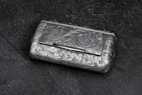 Portatabacco argento 74 grammi con incisione fiorentina usato ricondizionato Zanolli Vintage