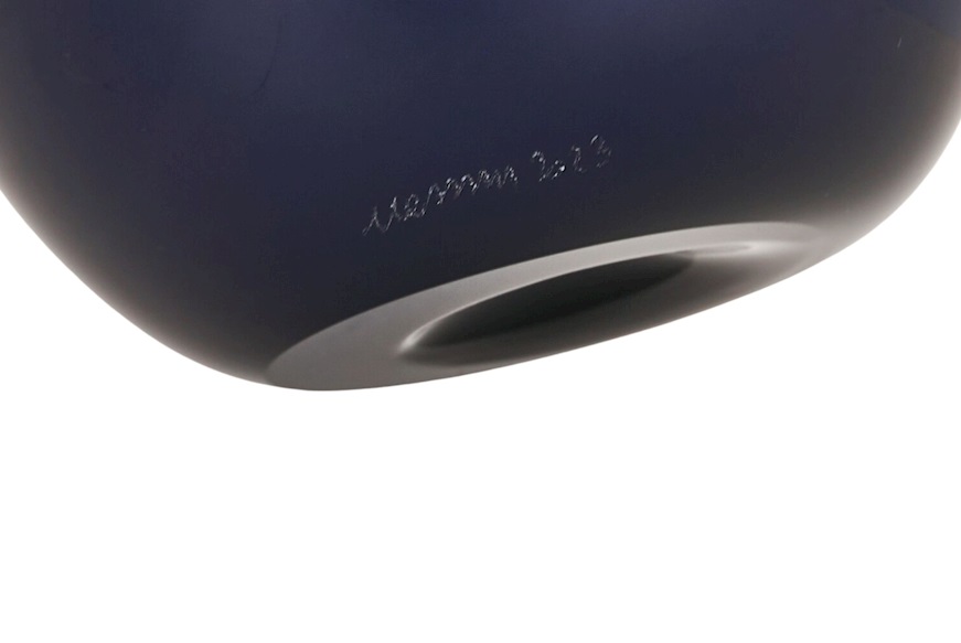 Vaso Fazzoletto vetro di Murano blu mare Venini