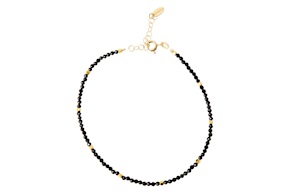 Anklet silver gold and black spinel Selezione Zanolli