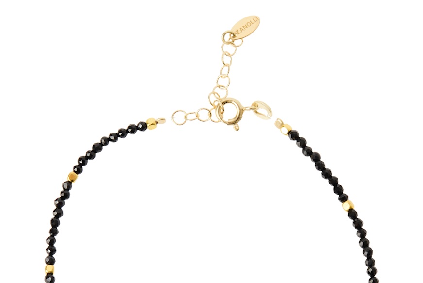 Cavigliera argento dorato e spinello nero Selezione Zanolli