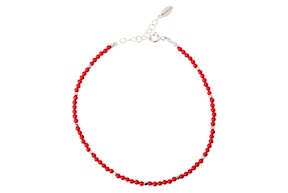Anklet silver and coral resin Selezione Zanolli