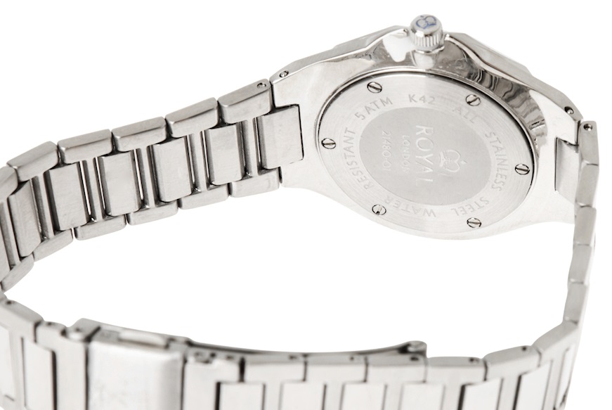 Orologio da polso donna acciaio con quadrante nero Royal London