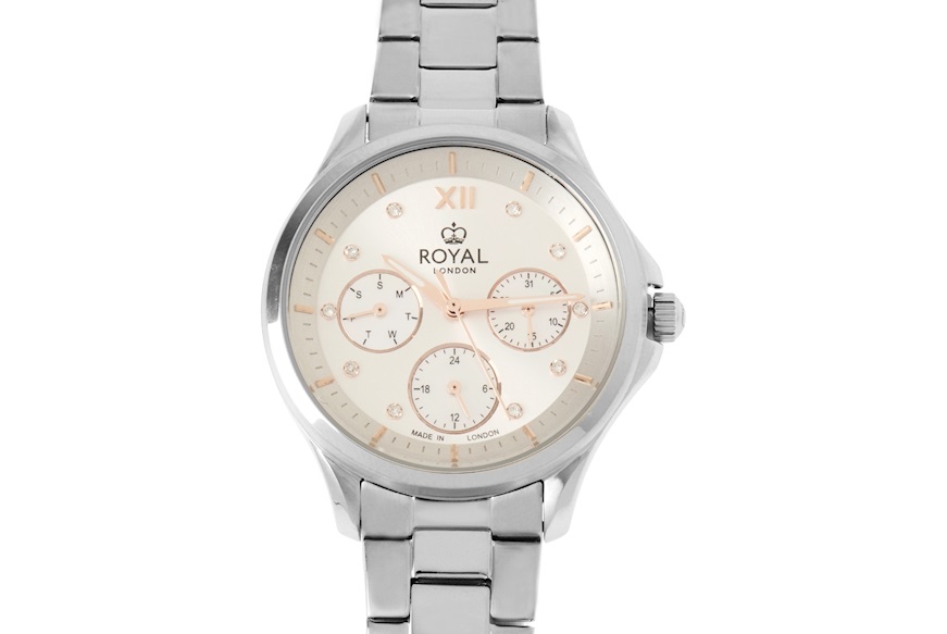 Orologio da polso donna acciaio con quadrante bianco Royal London
