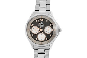 Orologio da polso donna acciaio con quadrante nero Royal London