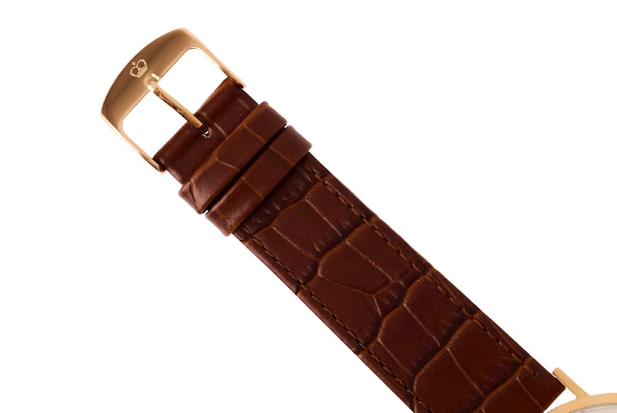 Orologio da polso uomo acciaio con quadrante bianco e cinturino in pelle Royal London
