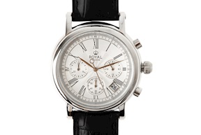 Orologio da polso acciaio con quadrante bianco e cinturino in pelle Royal London
