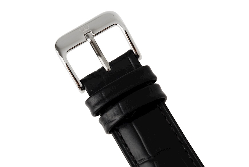 Watch steel with white dial and leather strap Royal London