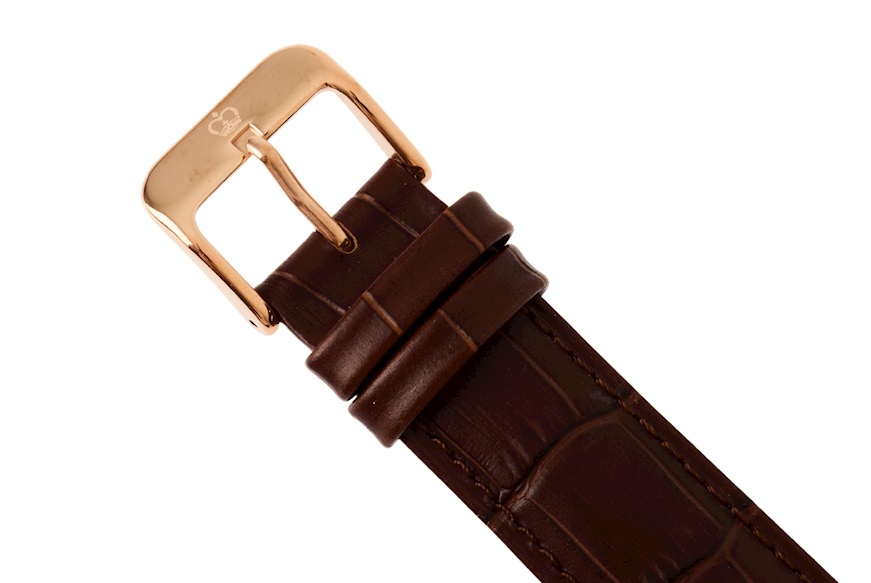 Orologio da polso acciaio con quadrante bianco e cinturino in pelle Royal London