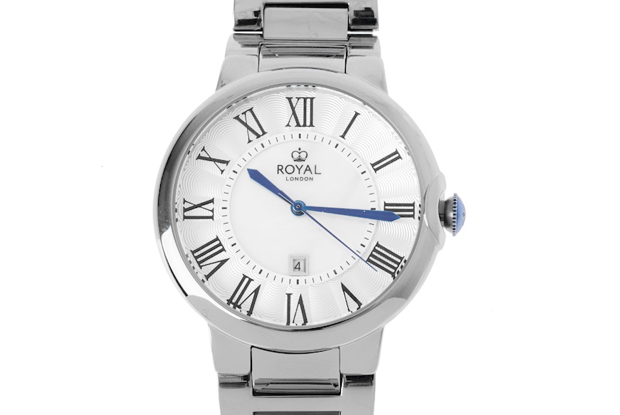 Orologio da polso acciaio con quadrante bianco Royal London