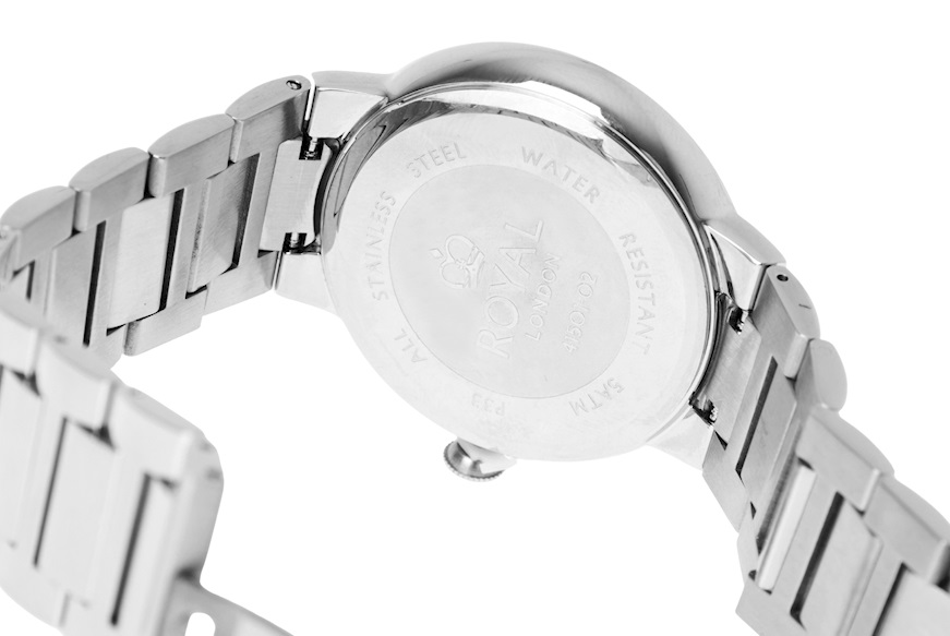 Orologio da polso acciaio con quadrante nero Royal London