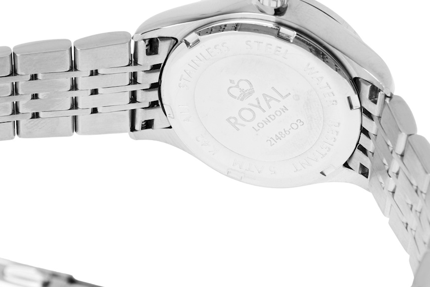 Orologio da polso acciaio con quadrante nero Royal London