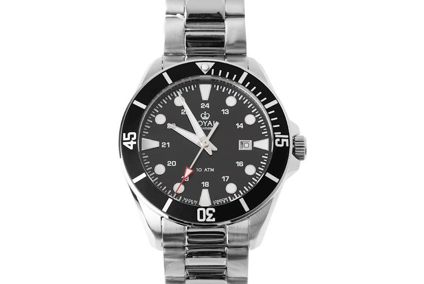 Orologio da polso uomo acciaio con quadrante nero Royal London