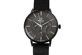 Orologio da polso acciaio con quadrante nero Royal London