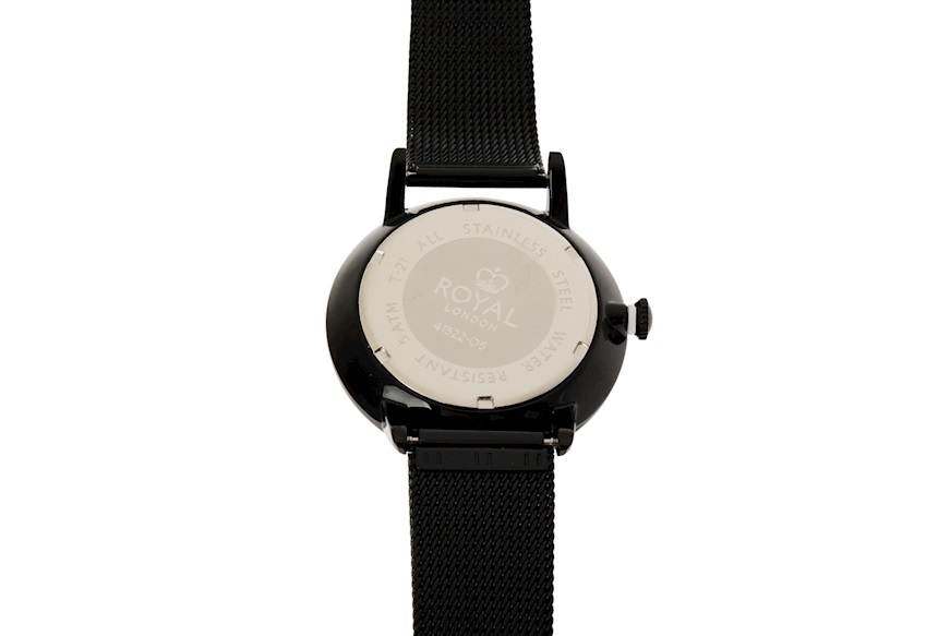 Orologio da polso acciaio con quadrante nero Royal London