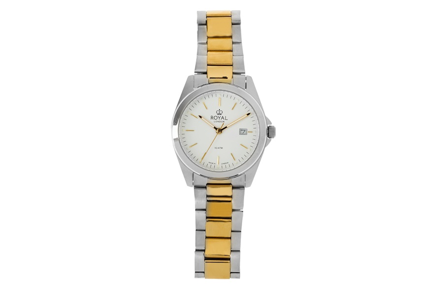 Orologio da polso acciaio con quadrante bianco Royal London