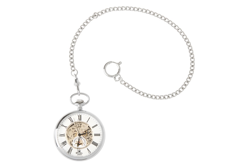 Orologio da taschino acciaio satinato Royal London