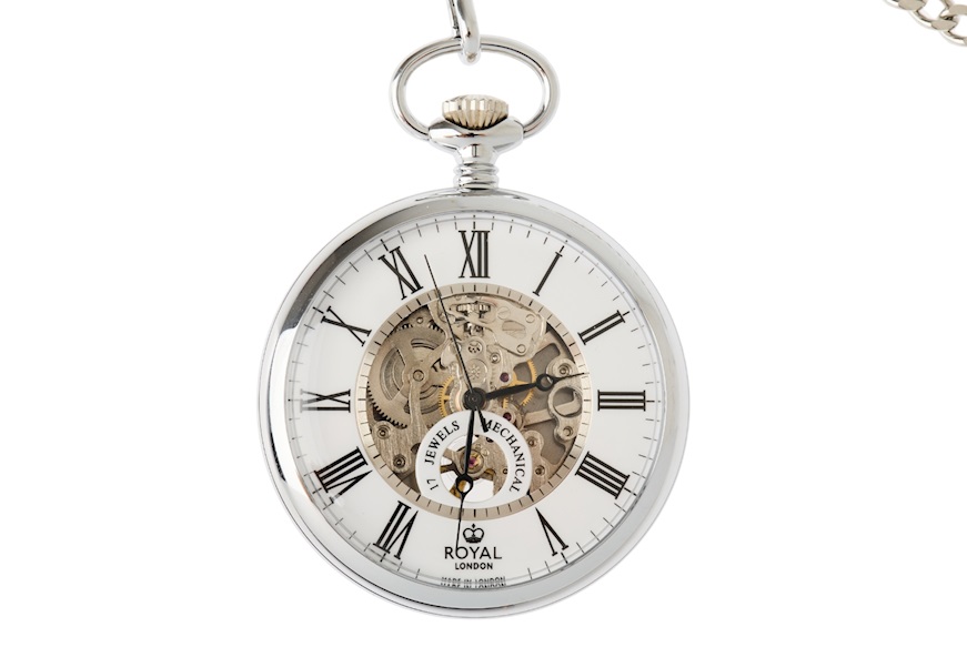Orologio da taschino acciaio satinato Royal London