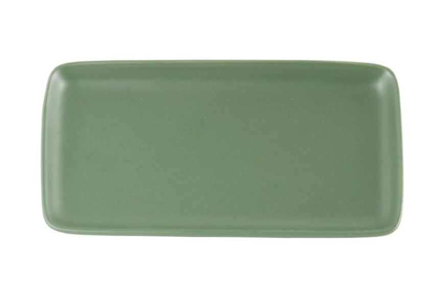 Piatto rettangolare Levante porcellana verde Zafferano