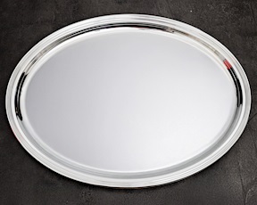 Vassoio ovale argento 968 grammi in stile Inglese usato ricondizionato Zanolli Vintage