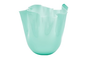 Vase Fazzoletto Murano glass mint green Venini