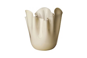 Vaso Fazzoletto vetro di Murano opalino paglierino