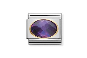 Zircone Viola Composable acciaio e oro Nomination