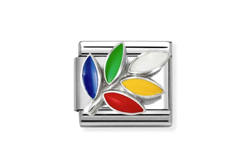 Ulivo arcobaleno Composable acciaio argento e smalto Nomination