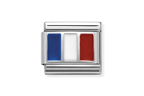 Bandiera Francese Composable acciaio argento e smalto Nomination