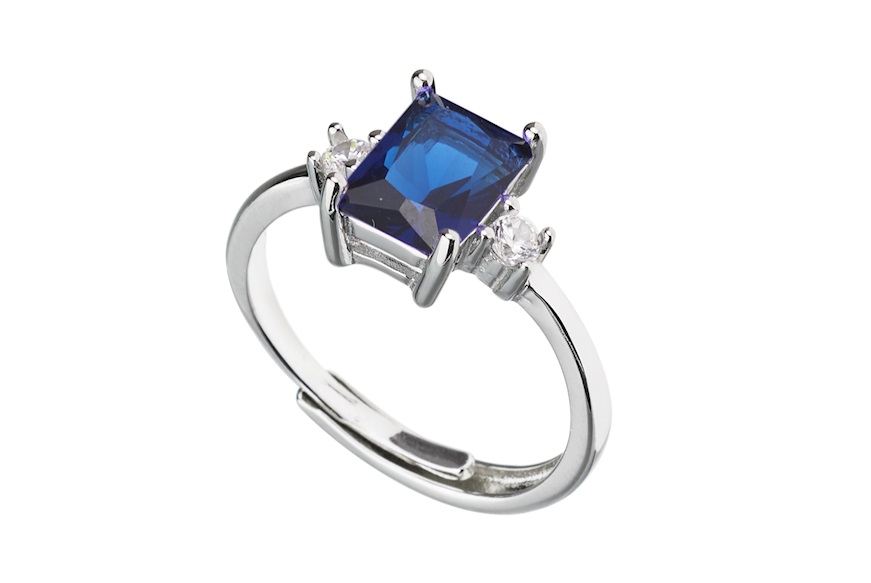 Ring silver with sapphire zircon Sovrani