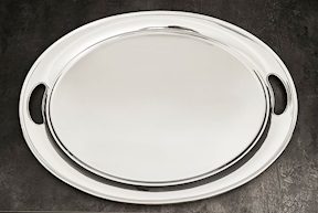 Vassoio ovale argento 2084 grammi in stile Cardinale usato ricondizionato Zanolli Vintage