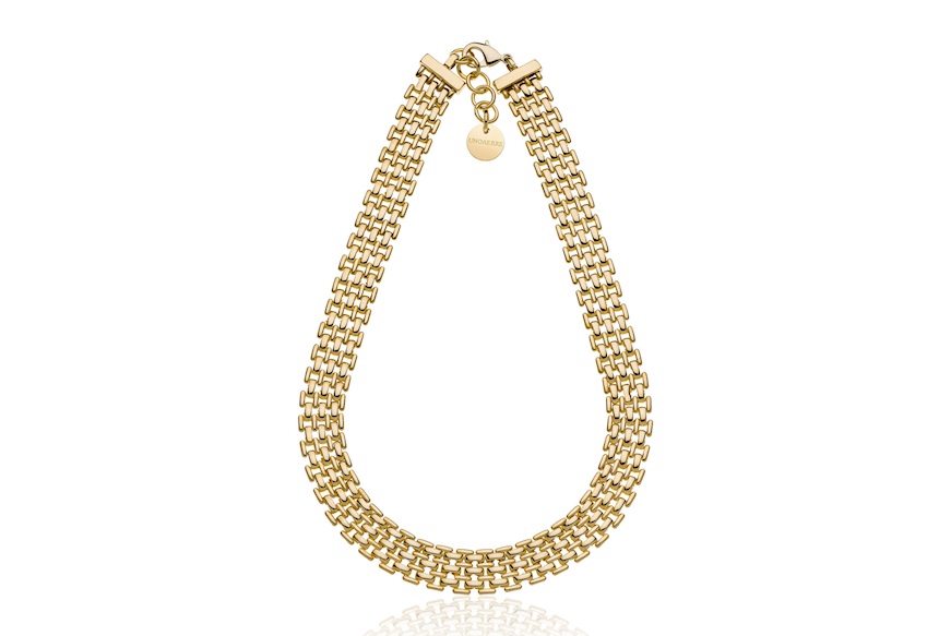 Necklace Panther in gilded bronze Unoaerre