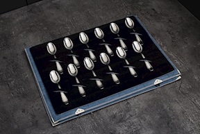 Set cucchiaini caffè argento 93 grammi in stile Inglese usato ricondizionato Zanolli Vintage