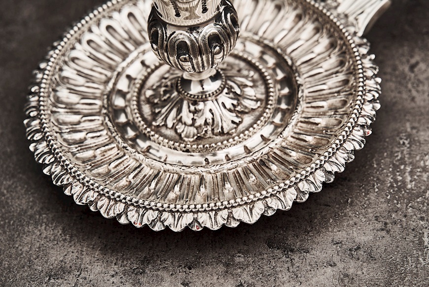 Candle holder silver 614 grammi Zanolli Vintage