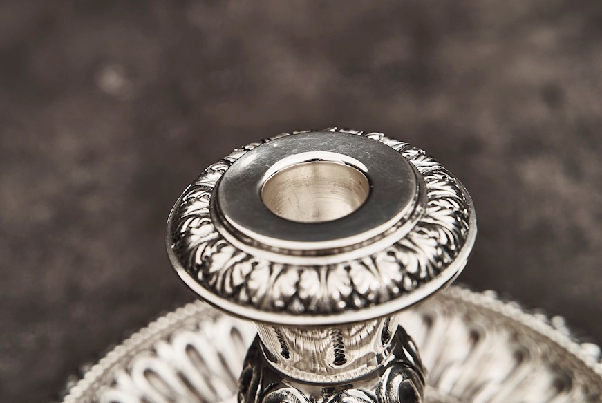 Candle holder silver 614 grammi Zanolli Vintage