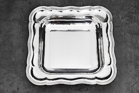 Square bowl silver 570 grammi in 700 style Zanolli Vintage