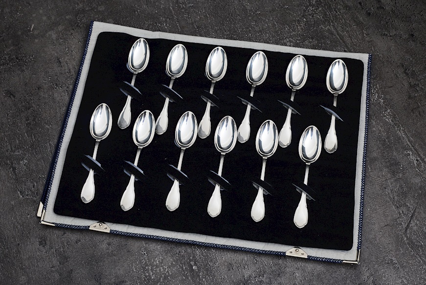 Set cucchiaini argento 149 grammi in stile Settecento usato ricondizionato Zanolli Vintage