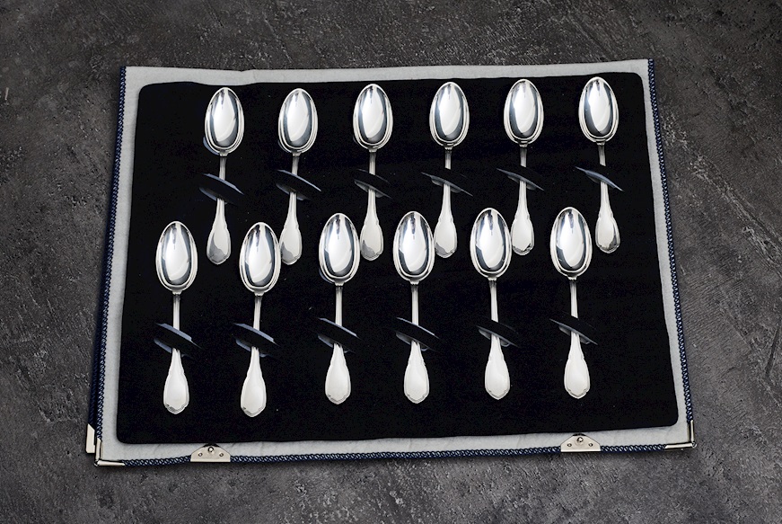 Set cucchiaini argento 149 grammi in stile Settecento usato ricondizionato Zanolli Vintage
