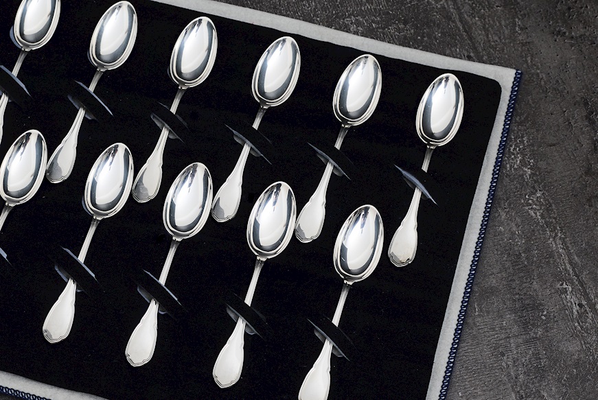 Set cucchiaini argento 149 grammi in stile Settecento usato ricondizionato Zanolli Vintage