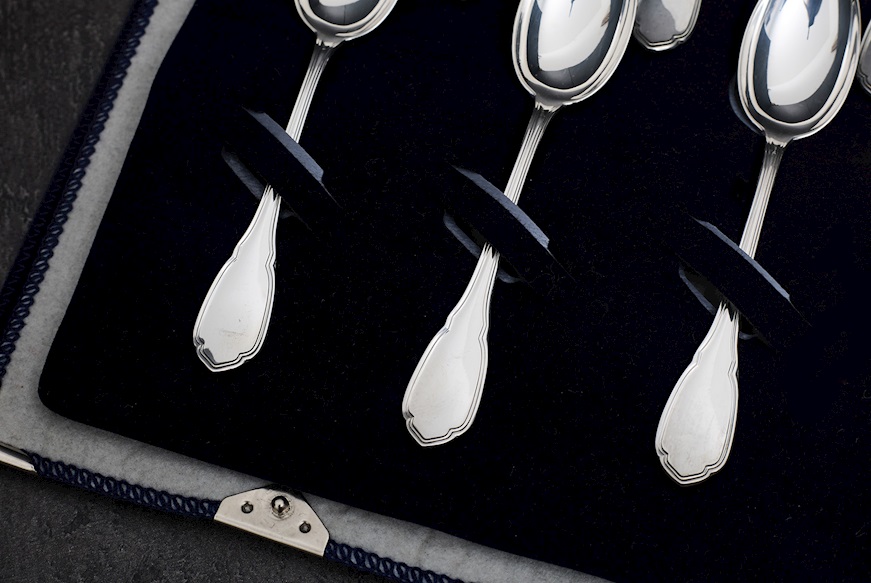 Set cucchiaini argento 149 grammi in stile Settecento usato ricondizionato Zanolli Vintage