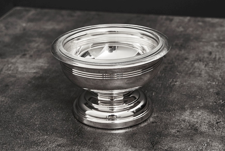 Fruits bowl silver plated and glass Selezione Zanolli