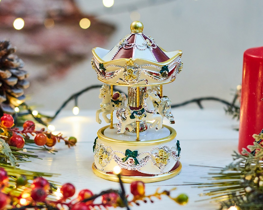 Horse Carousel Music box red Selezione Zanolli