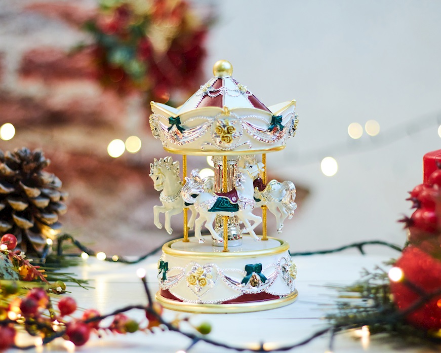 Horse Carousel Music box red Selezione Zanolli