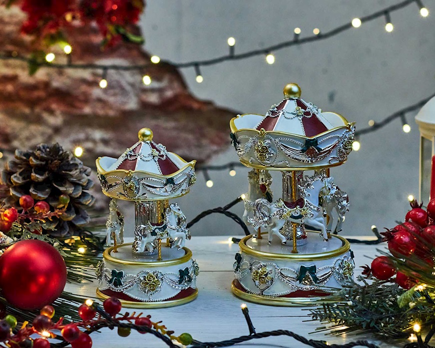 Horse Carousel Music box red Selezione Zanolli