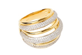 Anello argento finitura oro con cubic zirconia Sovrani