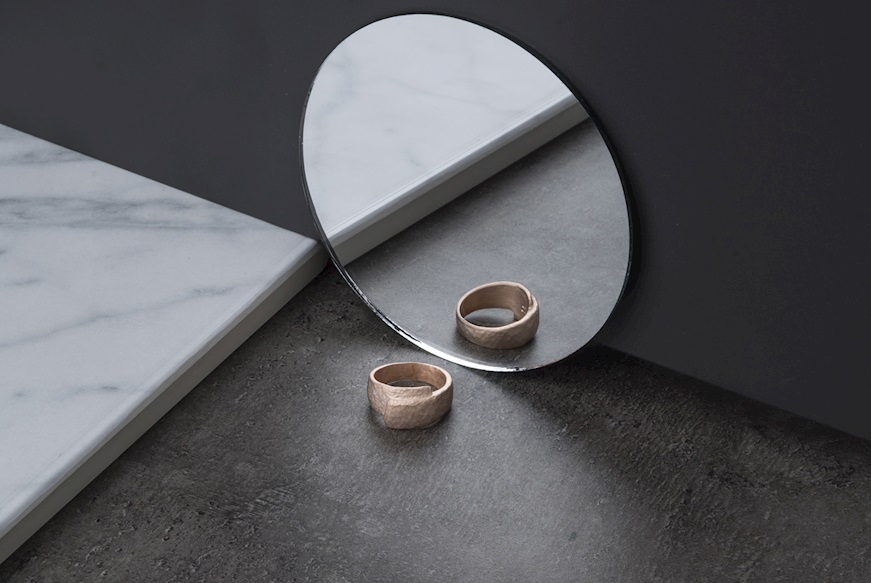 Anello argento rosato opaco martellato Selezione Zanolli