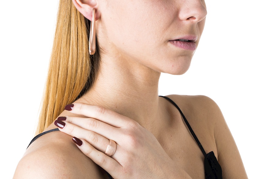 Anello argento rosato opaco martellato Selezione Zanolli