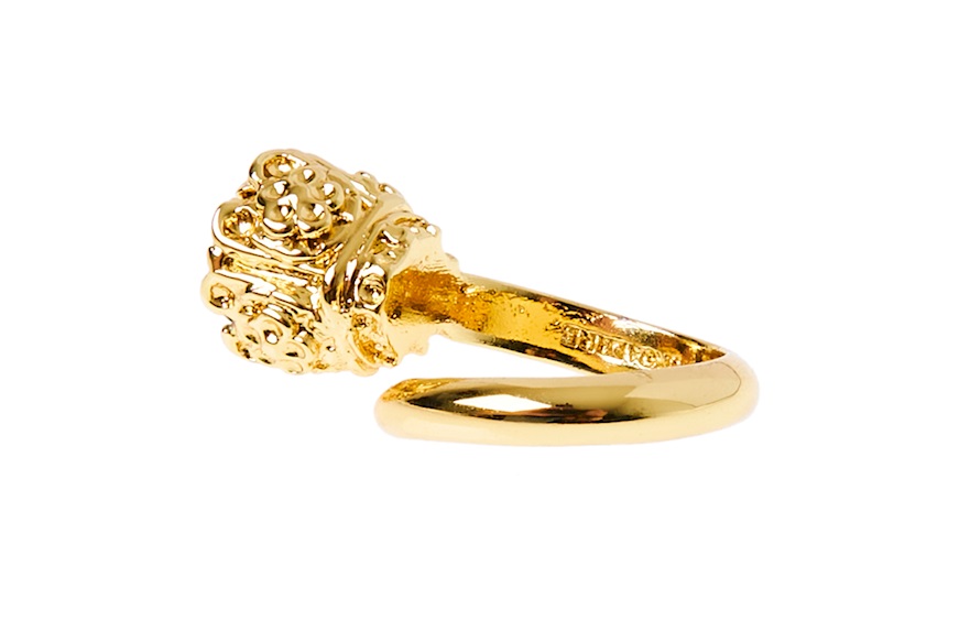 Anello Gipsy in bronzo dorato con cristallo rosso Unoaerre
