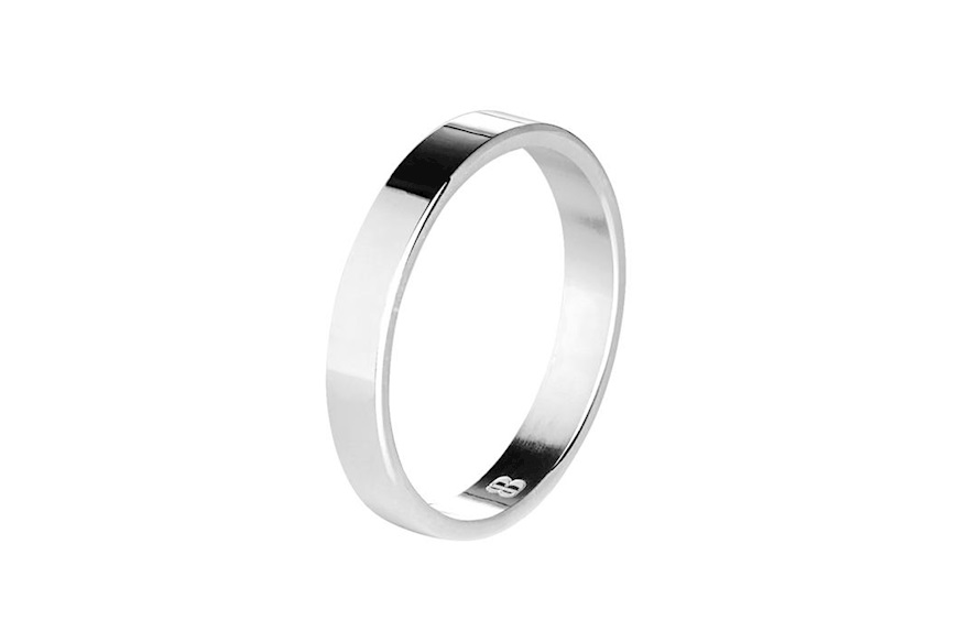 Wedding ring silver flat Boccadamo