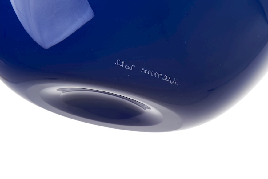 Vase Fazzoletto Murano glass sapphire Venini