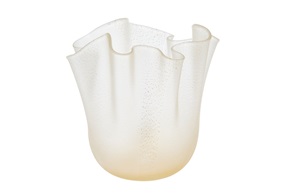 Vase Fazzoletto Murano glass crystal and gold Venini